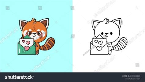 Kawaii Red Panda Clipart Multicolored And Black Royalty Free Stock