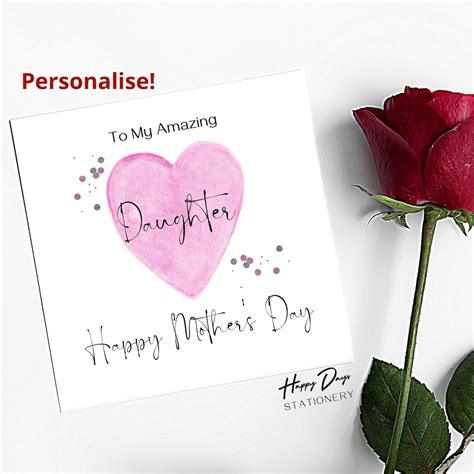 Mother's Day Card for Daughter, Amazing Daughter Mothers Day Card, Happy Mother's Day, Card for ...