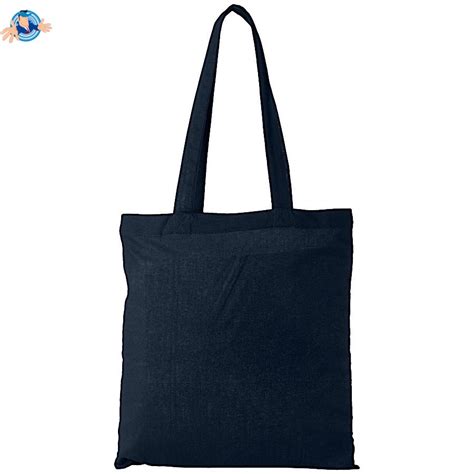 Shopper In Cotone Con Manici Lunghi Logo Personalizzato Da