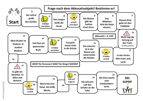 Akkusativ Spiel Deutsch DAF Arbeitsblätter pdf doc