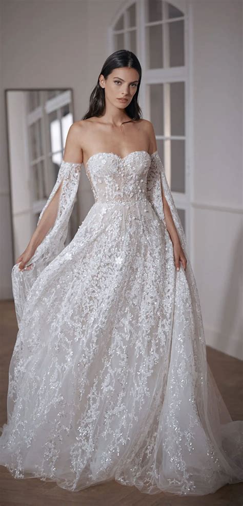 Wedding Dress Trends Sparkles Gown Detachable Sleeves