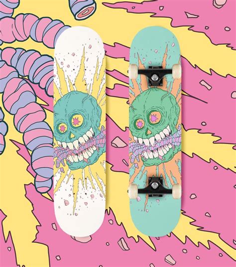 Skateboard Art ©by flatdrop.com | Bocetos de animación, Bocetos, Animacion