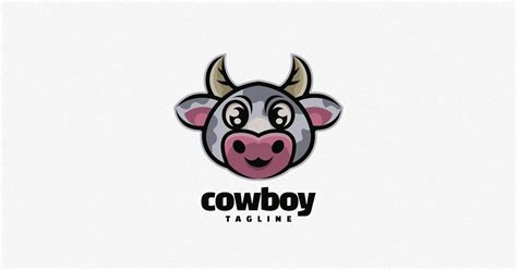 Cow Cute Cartoon Mascot Logo, Logos ft. mascot & character - Envato ...