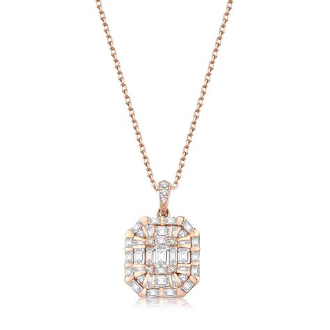 0 89 Carat Diamond Baguette Necklace Lizay