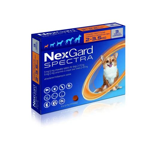 Nexgard Spectra 9 2mg Chiens 2 3 5kg Boîte de 3 comprimés