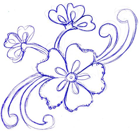 drawing sketch of flower 1