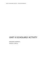 Unit Vi Scholarly Activity Docx Unit Vi Scholarly Activity Social