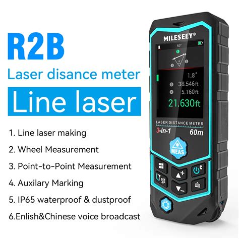 Mileseey R2b Ip65 Roller Measurement Laser Measure Distance Meter Laser ...