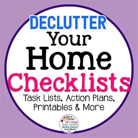 Declutter Your Home Checklists Task Lists Printables For 2023 Artofit