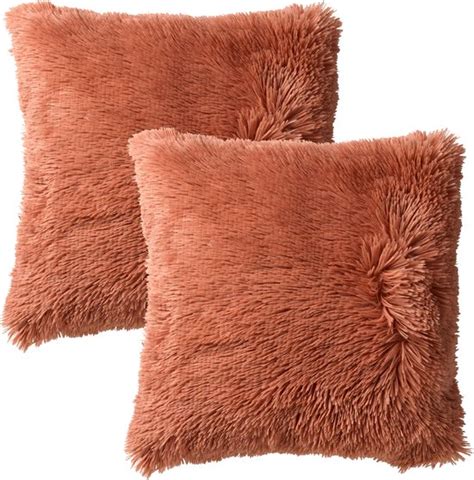 Set Van Sierkussens Dutch Decor Fluffy X Cm Muted Clay