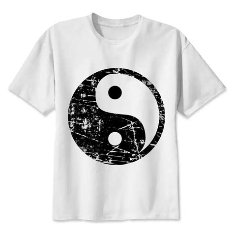 Aliexpress Buy Grunge Texture Ying Yang Print Casual Tshirt Mens