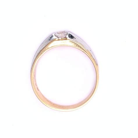 Buy quality 18kt rose gold solitaire band diamond ring for gents 8gr25 ...