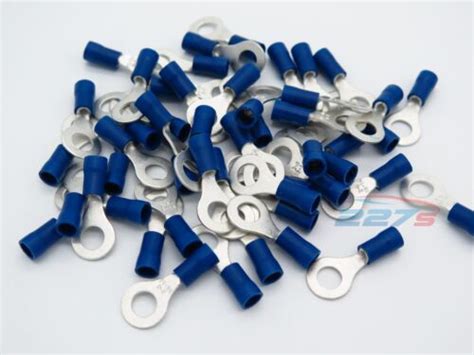 50 X Blau 6 4mm Isoliert Ring Crimp Anschluss Klemmen Elektrisches