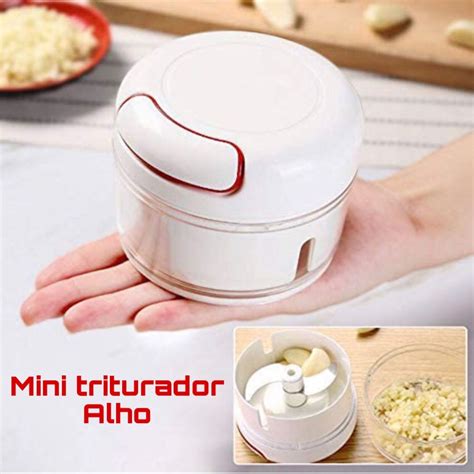 Mini Multiprocessador Triturador E Moedor Manual De Alho Cebola