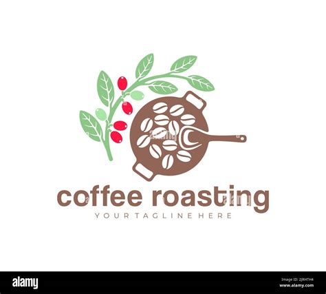 Coffee roasting, branch of coffee with fruits, logo design. Coffee ...