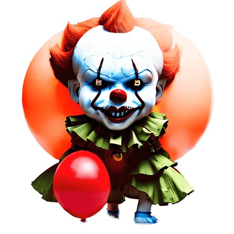 Pennywise the Clown with Red Balloon · Creative Fabrica