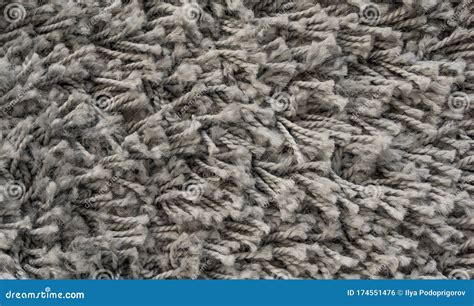 White Shaggy Carpet Texture Rug With Short Wool Background Stock Photo