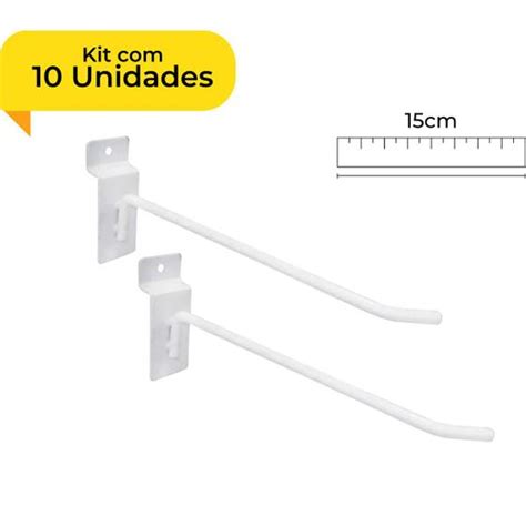 Gancho Para Painel Canaletado Cm Kit Unidades Branco Loja Benu