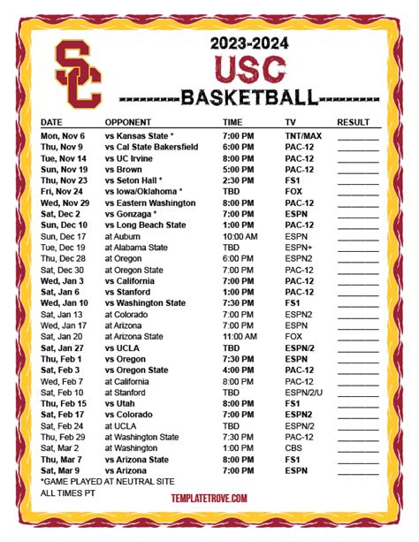 Usc Basketball Schedule Espn Tami Aveline