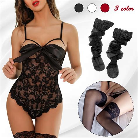 Body Sexy De Encaje Para Mujer Lencer A Sexy Ropa Interior Mono De