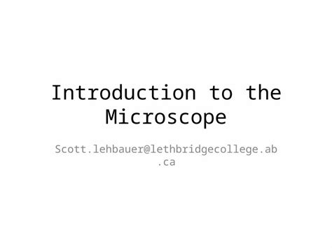 Ppt Introduction To The Microscope Dokumentips