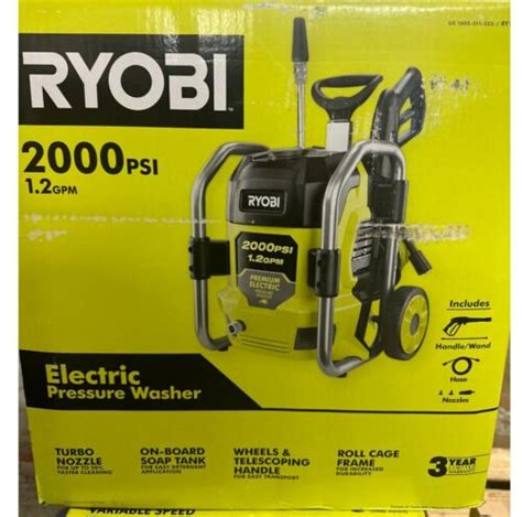 Ryobi Ry Vnm Psi Electric Cold Water Pressure Washer Gpm