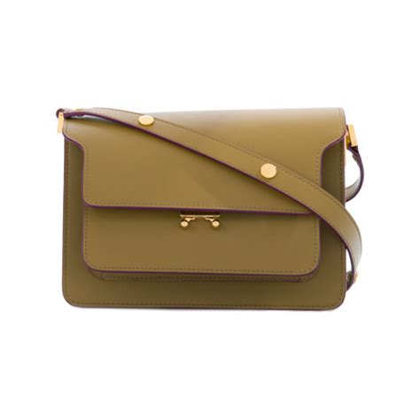 olivgrüne Satchel Tasche aus Leder von Marni 1 550 farfetch