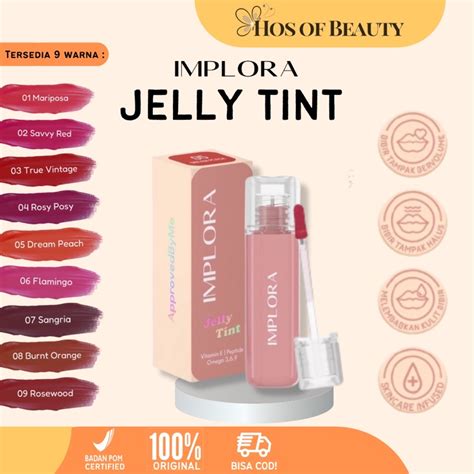 Jual Implora Jelly Lip Tint Bpom Halal Original Ml Liptint Waterproof