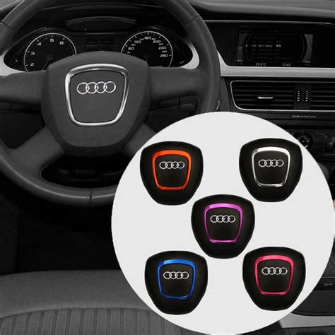 Anillo Adhesivo Para Volante De Coche Marco De Metal Decoración Interior Accesorios Para Audi