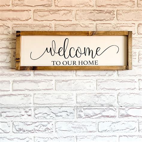 Welcome To Our Home Wood Sign Farmhouse Sign Rustic Home Etsy