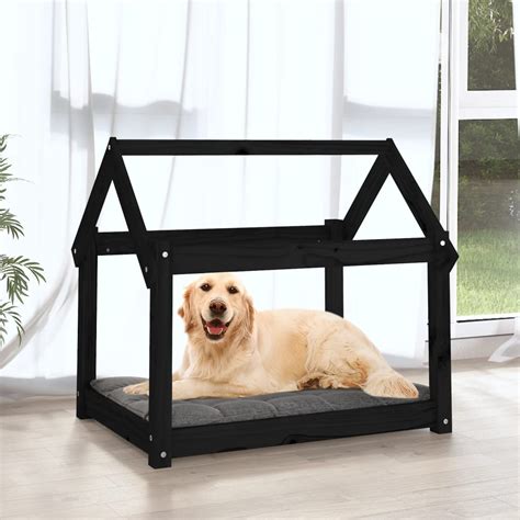 Cama Para Perros Madera Maciza De Pino Negro X X Cm Exma Es