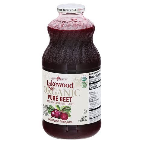 Lakewood Juice Organic Pure Beet Front Right Elevated