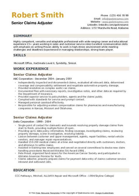 Insurance Adjuster Resume Template Life Insurance Quotes