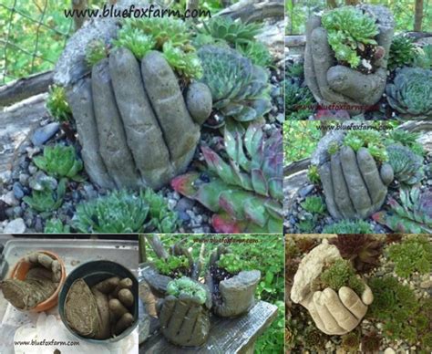 Really Fun Diy Concrete Hand Planters Do It Yourself Fun Ideas