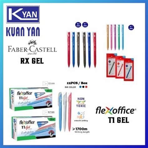 Faber Castell Rx Gel Pen Flex Office T Gel Black Blue Red