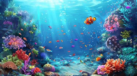 Premium Photo | Underwater world full of vibrant coral and colorful fish