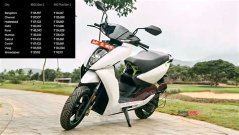 New Ather 450X Gen 3 Launch Price Rs 1 55 L Specs Range New