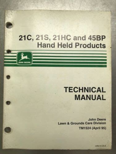 Tm1524 John Deere 21c 21s 21hc And 45bp Hand Held Products Technical Manual Ebay