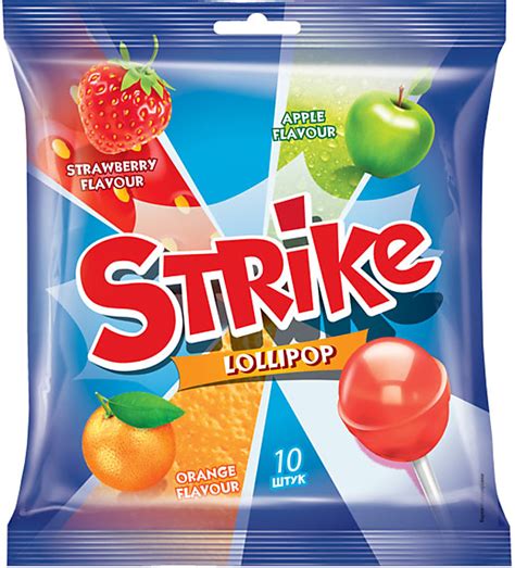 Карамель на палочке ассорти «Strike», 113 г - купить по цене ...