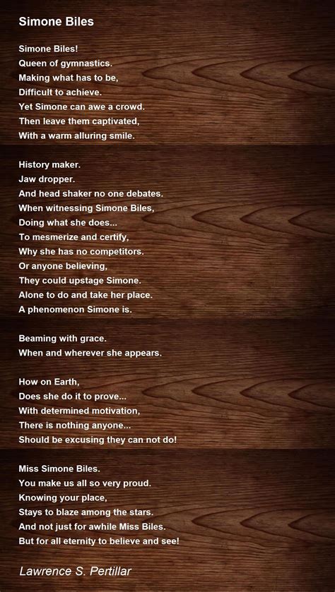 Simone Biles Poem By Lawrence S Pertillar Poem Hunter