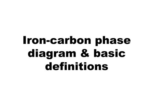 Iron Carbon Phase Diagram And Basic Definations Ppt