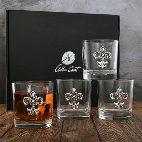 Arthur Court Designs Piece Fleur De Lis Whiskey Glassware Set Wayfair