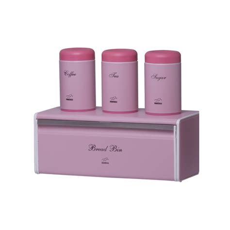 Buy Price And Specifications Of Pink Bread Bin And Canister Set Plastic Lid Bahaz