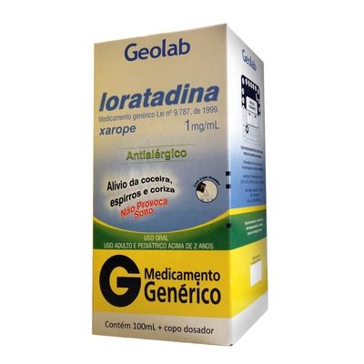 Comprar Loratadina Mg Ml Xarope Caixa Frasco Vidro Mbar Ml