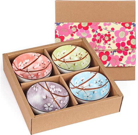 Amazon Sanbege Ceramic Rice Bowls Oz Sakura Bowl Gift Set