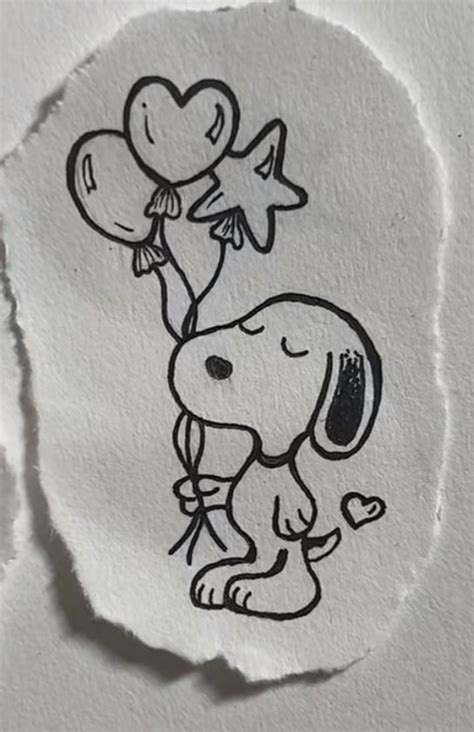 Snoopy tattoo in 2024 | Snoopy tattoo, Cute doodles, Snoopy drawing