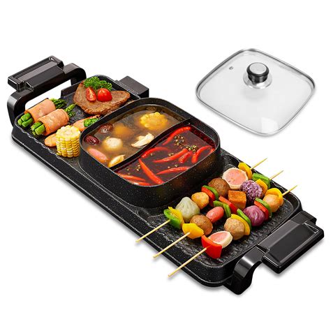 In Hot Pot With Grill Electric Hot Pot In Hot Pot BBQ Grill Removable Hotpot Pot W