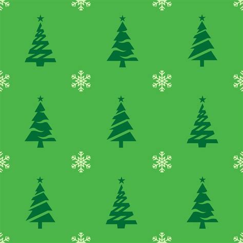 Christmas seamless pattern. Dark green colored christmas tree icons and ...