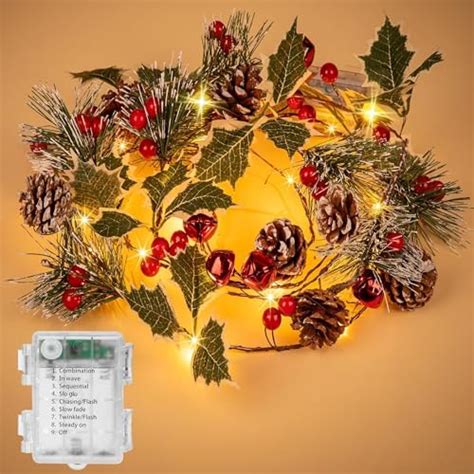 Funpeny Christmas Pinecones String Lights 656ft 20 Led