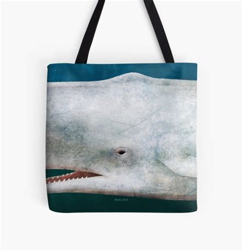 Moby Dick Herman Melville Literary Art For Nautical Book Lovers Tote